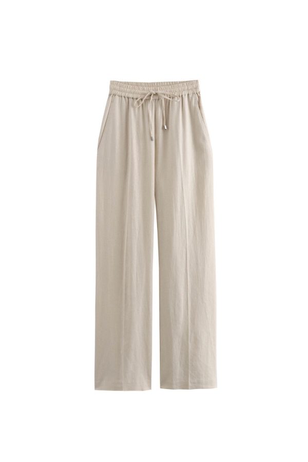 ‘Lily ‘ Simple Casual Linen Straight Leg Pants（4 Colors） Discount - Image 2
