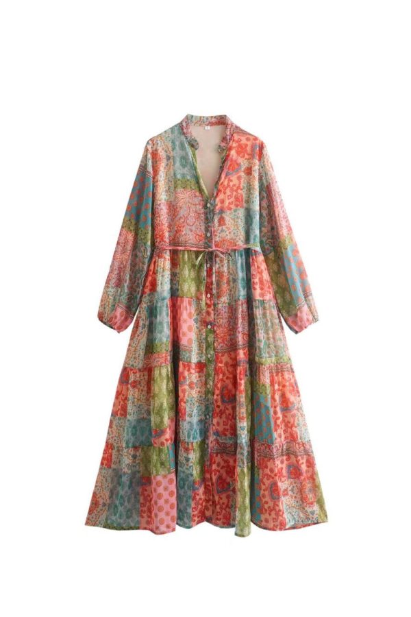 Josephiner  Loose Print Long Sleeve Maxi Skirt Hot on Sale - Image 2