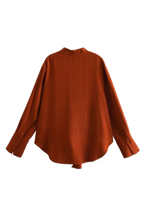 Vianna  Front Knotted Shirt & Drape Wide Leg Pants Sale - Image 4