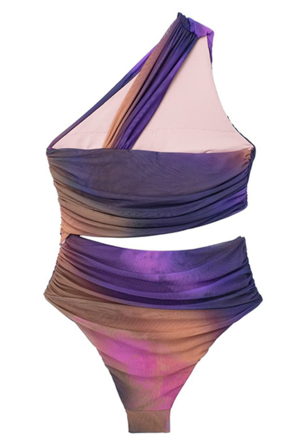 Serena  Ombre One-Shoulder Tulle Swimsuit Fashion - Image 2