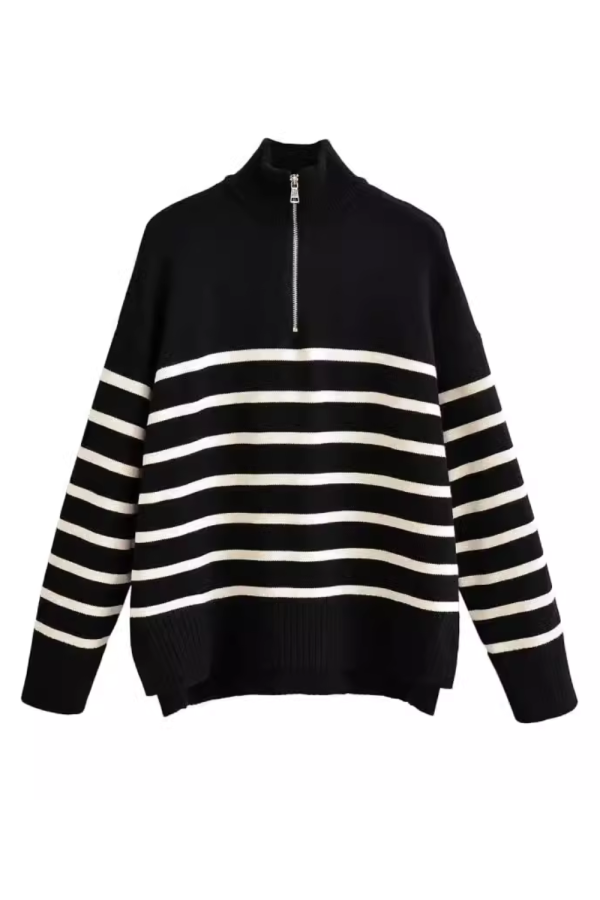 Julia  Striped Long-Sleeved Knitted Sweater Online Sale