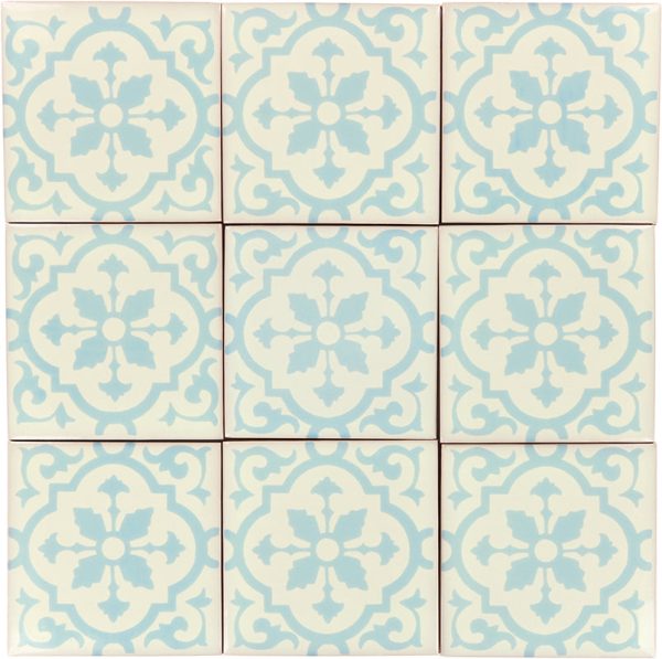 Mexican Talavera Ceramic Decorative Tile: Amria Pearl Aqua For Discount - Image 3