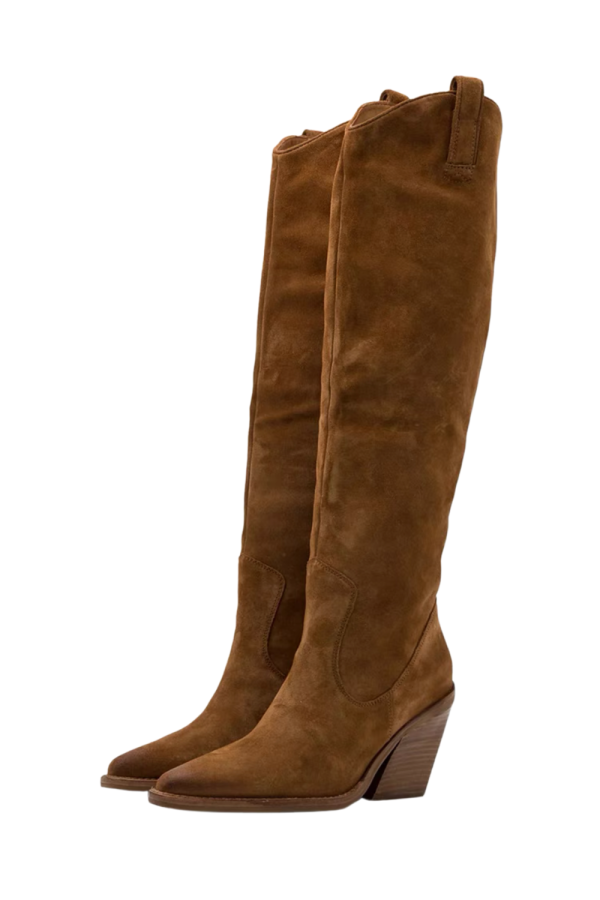 Helena  High-Heel Pointy Knee-High Boots (2 Colors) Sale - Image 4