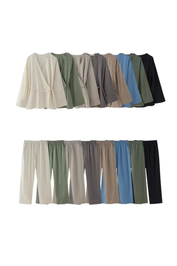 ‘Emma’ Double-Collar Kimono Jacket & Pants (Sold Separately) For Discount