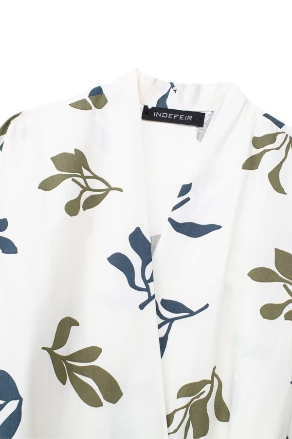 ‘Lily’ Simple Printed V-neck Dress Cheap - Image 4