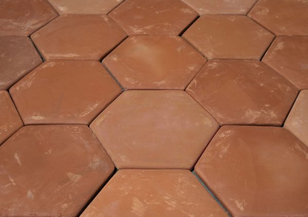 11.75 in. Unsealed Hexagon - Spanish Mission Red Floor Tile Cheap - Image 5