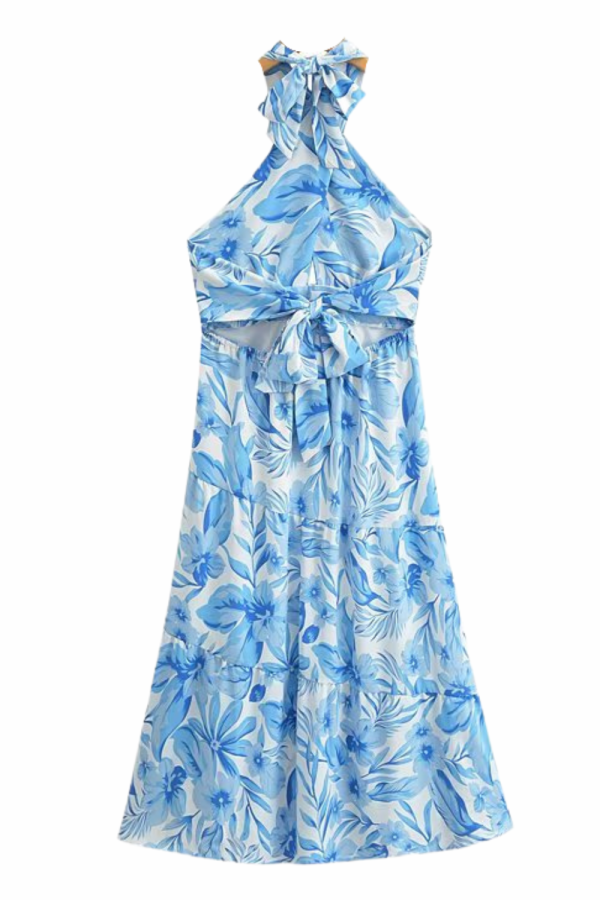 Katherine  Sleeveless Halter-Neck Backless Dress (2 Colors) Online - Image 3