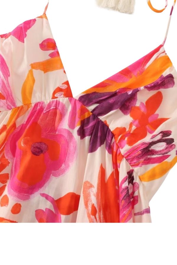 ‘Millie’ Printed Halter Neck Midi Dress Cheap - Image 5