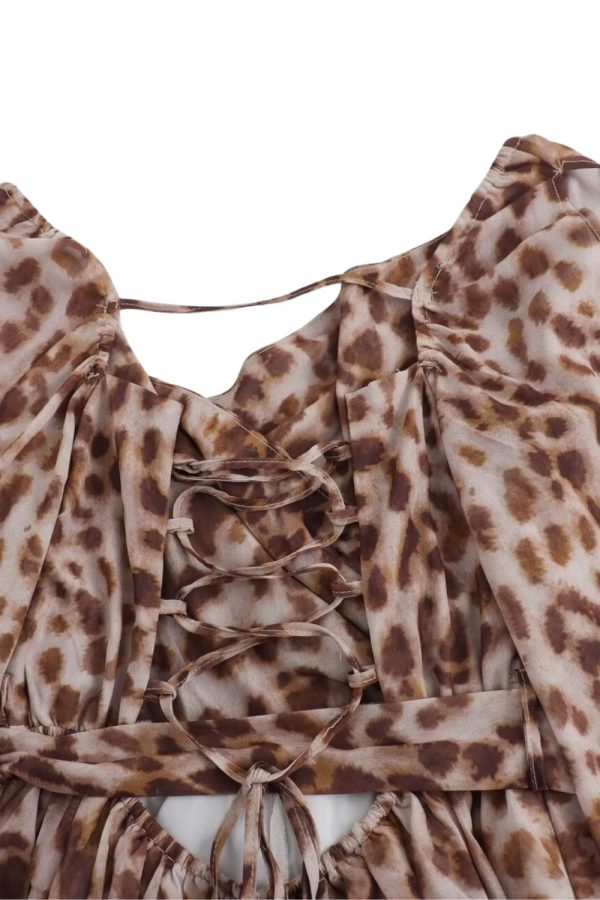 ‘Harper ’ Sexy Leopard Print Backless Jumpsuit Dress on Sale - Image 4