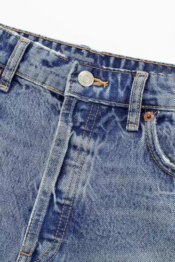 Isabelle retro washed hole high waist denim shorts For Cheap - Image 4