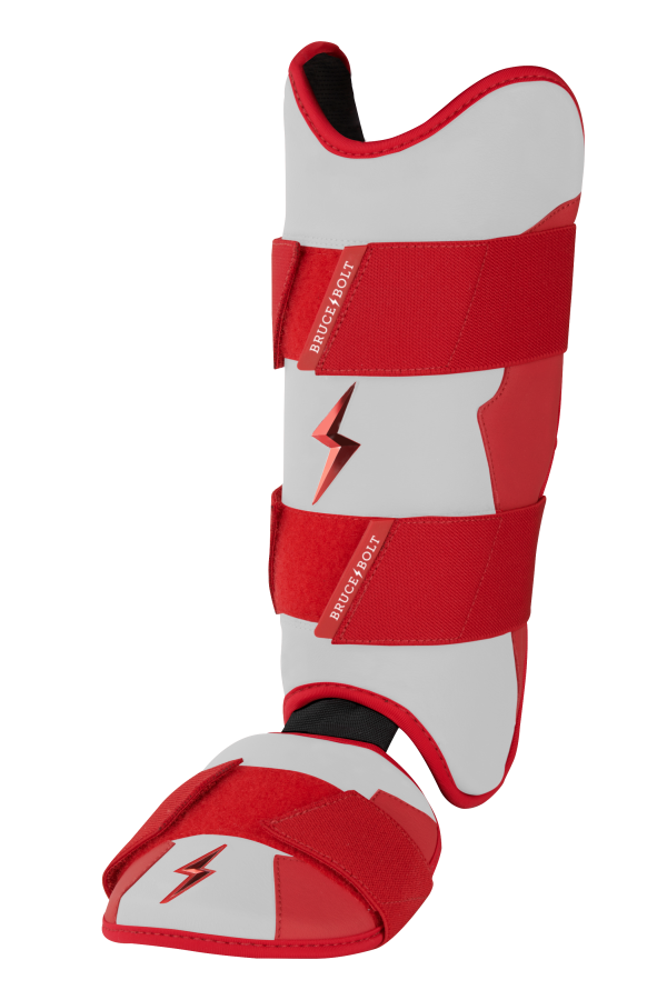 BRUCE BOLT Chrome Series Leg Guard - RED For Sale - Image 3