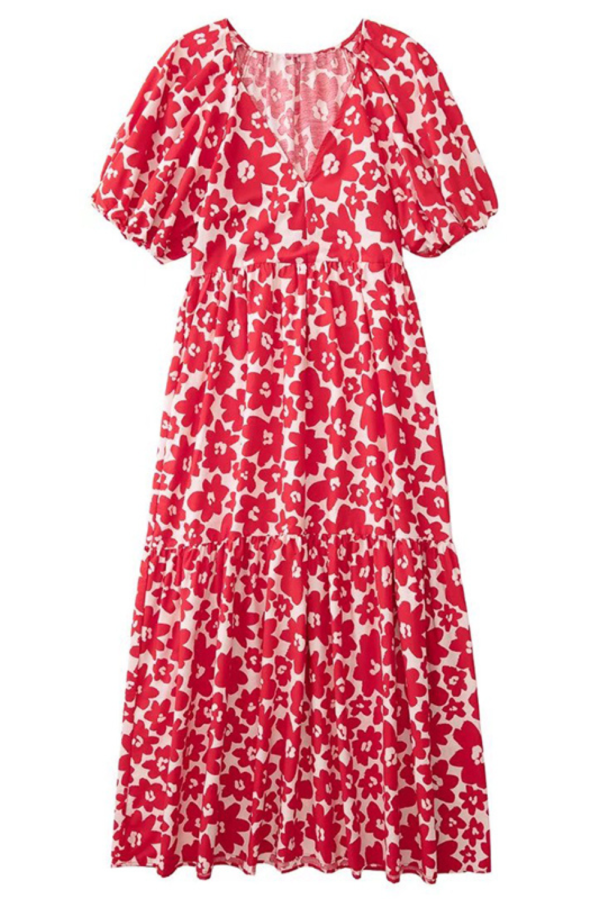 Bryn  Floral V-Neck Loose Dress on Sale