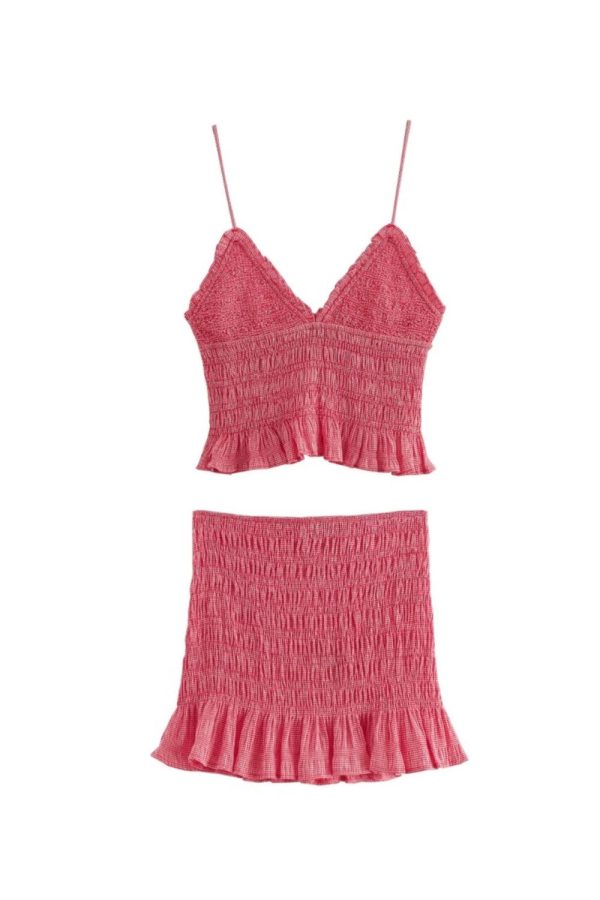 ‘Skylar’ Plaid Crop Top & Mini Skirt Set (Sold Separately) Hot on Sale