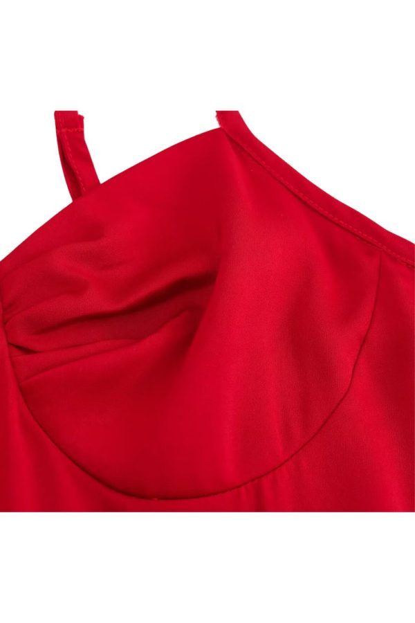 ‘Rosie’  Waist Cinched Pleated Strap MIdi Dress Discount - Image 5