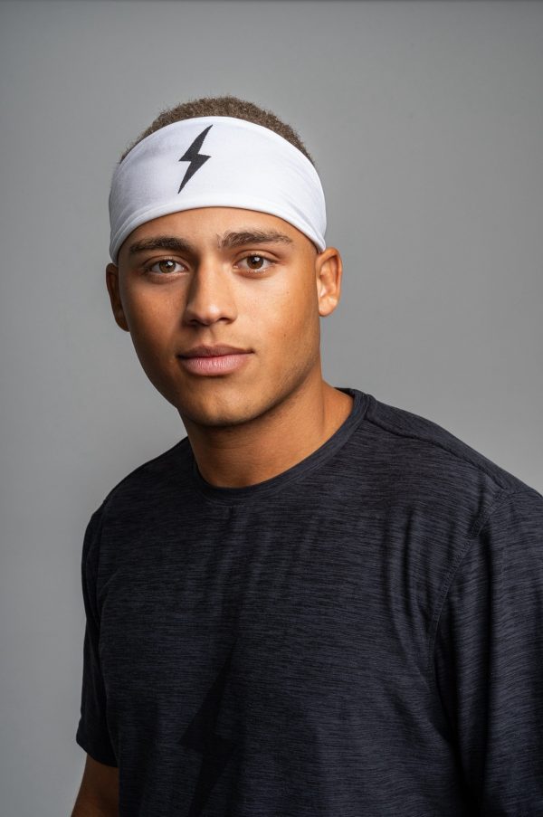 BRUCE BOLT Wide Performance Knit Headband - WHITE For Sale