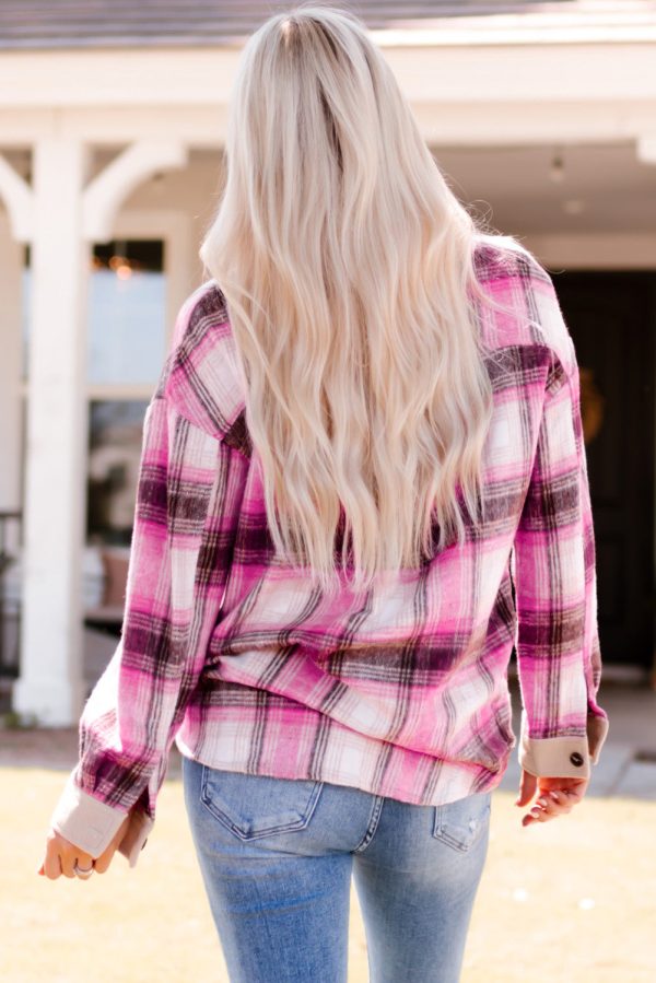 Plaid Contrast Detail Shacket Supply - Image 2