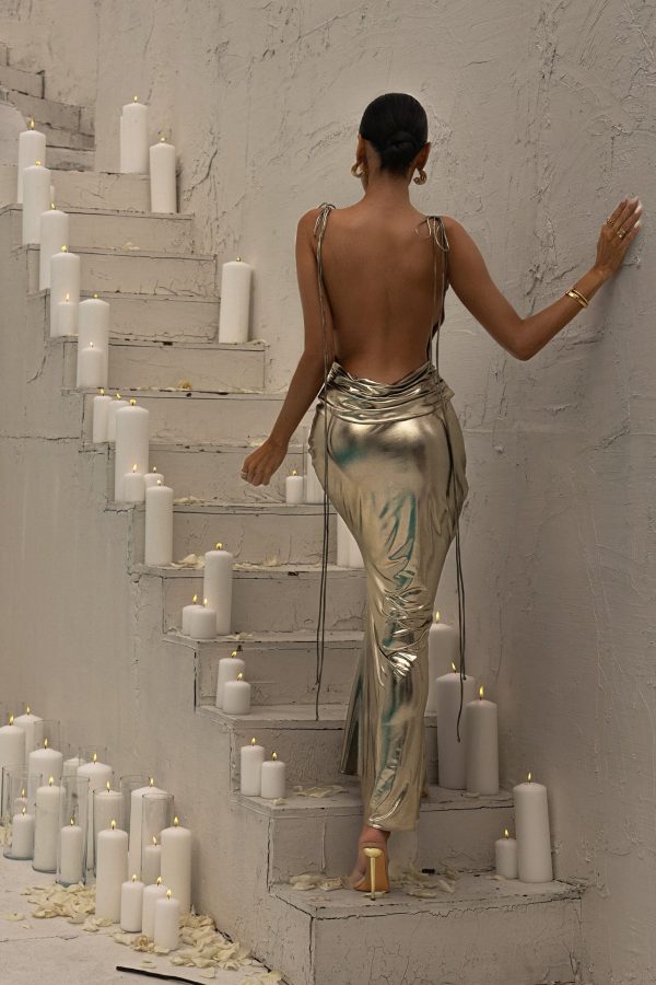 Light Gold Heart of Gold Maxi Dress Online now - Image 5
