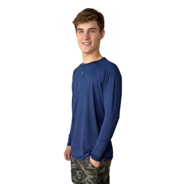 BRUCE BOLT Long Sleeve Performance T-Shirt with Reflective Bolt - NAVY Online now - Image 2