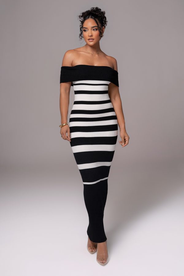 Black Ivory Striped Custom  Maxi Dress For Sale