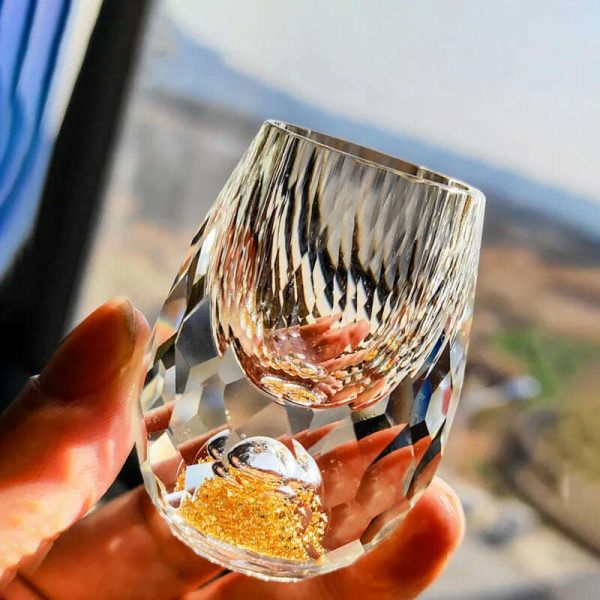 Luxury Crystal Glass Vodka Glass Sake Shochu Glass Bar Liqueur Double Bottom Gold Foil Glass Tea Cup High-end Gifts Hard Liquor Online Hot Sale - Image 3