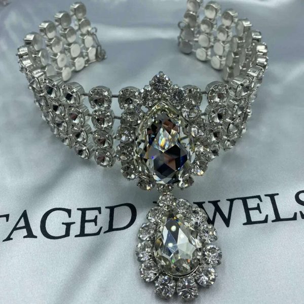 Rhinestone Multilayered Large Water Drop Dangle Necklace for Women Exaggerated Party Queen Necklace Jewelry Accessories Gifts Cheap - Image 3