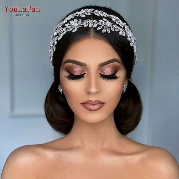 YouLaPan HP450 Bridal Crown Silver Wedding Tiara Rhinestone Bride Headband Shiny Pageant Crown Women Hair Jewelry Accessories For Sale