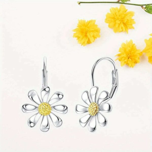 Elegant Daisy Drop Earrings, Valentine s Day Gift, Party Accessory Anniversary Party, Jewelry, Niche Style Hot List, Bestselling Online Sale - Image 2