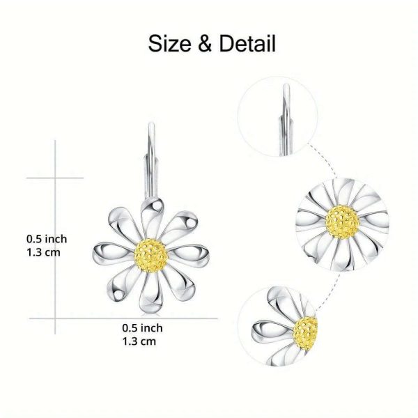 Elegant Daisy Drop Earrings, Valentine s Day Gift, Party Accessory Anniversary Party, Jewelry, Niche Style Hot List, Bestselling Online Sale - Image 4